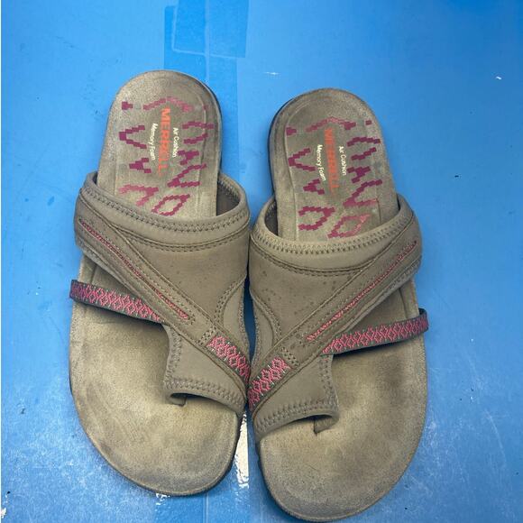 Merrell Woman's Terran Ari Wrap Flip Flop Sandal Slide Size 6 Gray - Picture 6 of 8